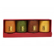 Coffret rouge de 4 boites à thé