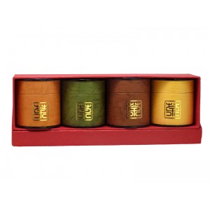 Coffret rouge de 4 boites à thé Coffret rouge de 4 boites à thé
