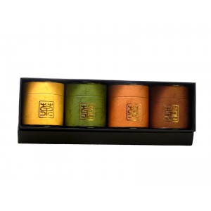 Coffret noir de 4 boites à thé